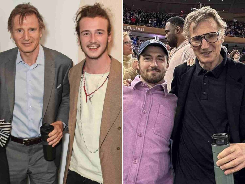 A picture of Liam Neeson and his sons