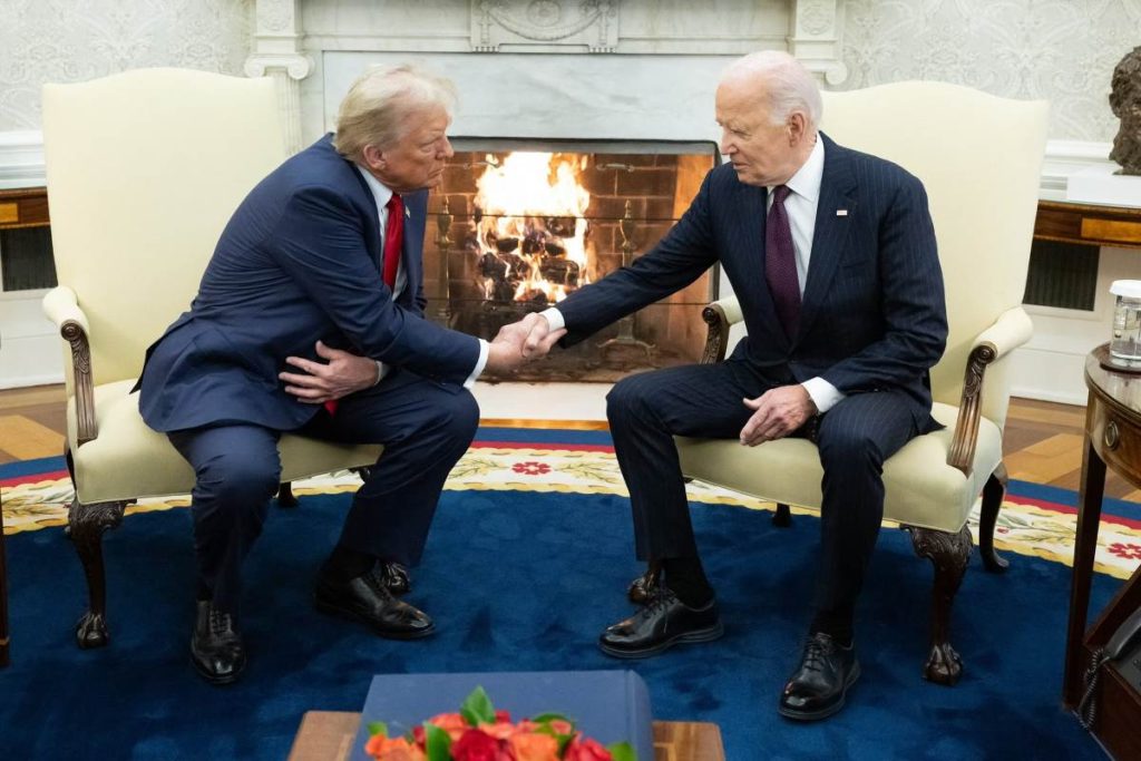 A Picture of Joe Biden and Trump