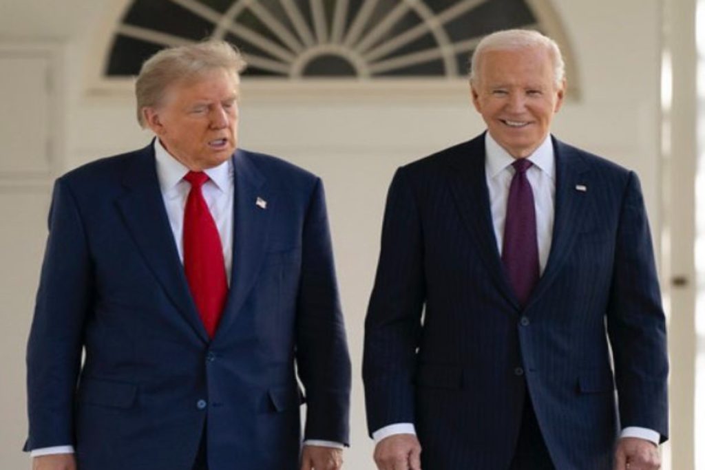 A picture of Donald Trump and Joe Biden