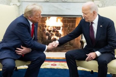 A picture of Donald Trump and Joe Biden