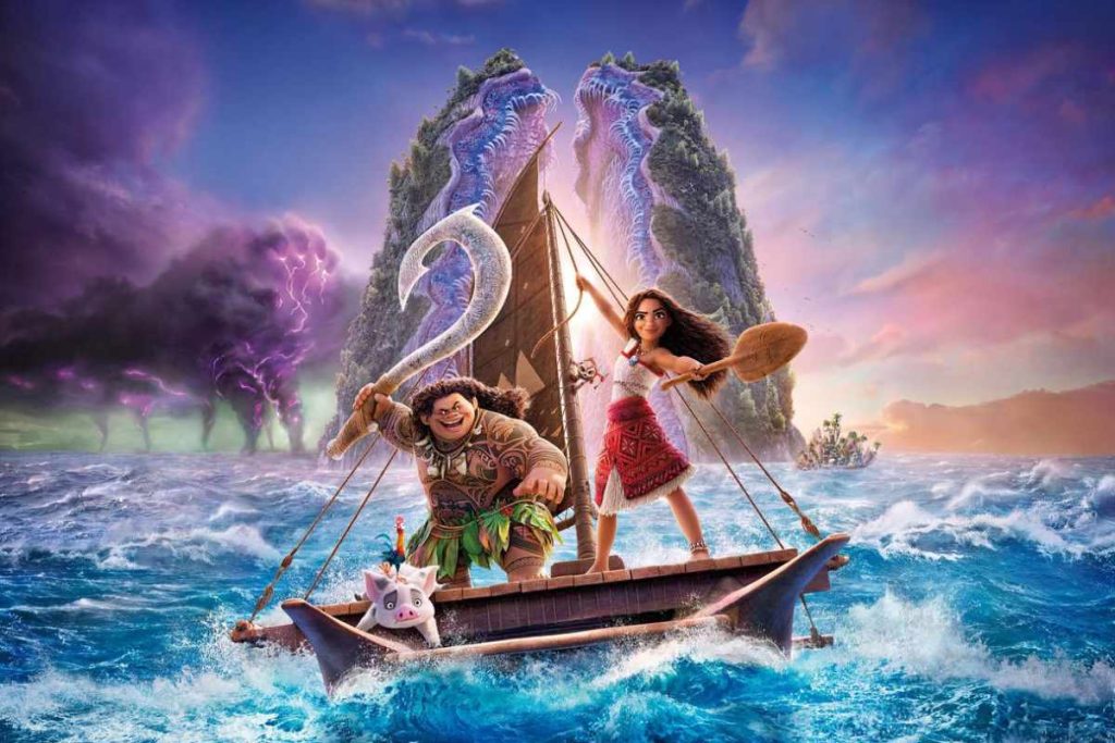 A picture of Moana and Maui