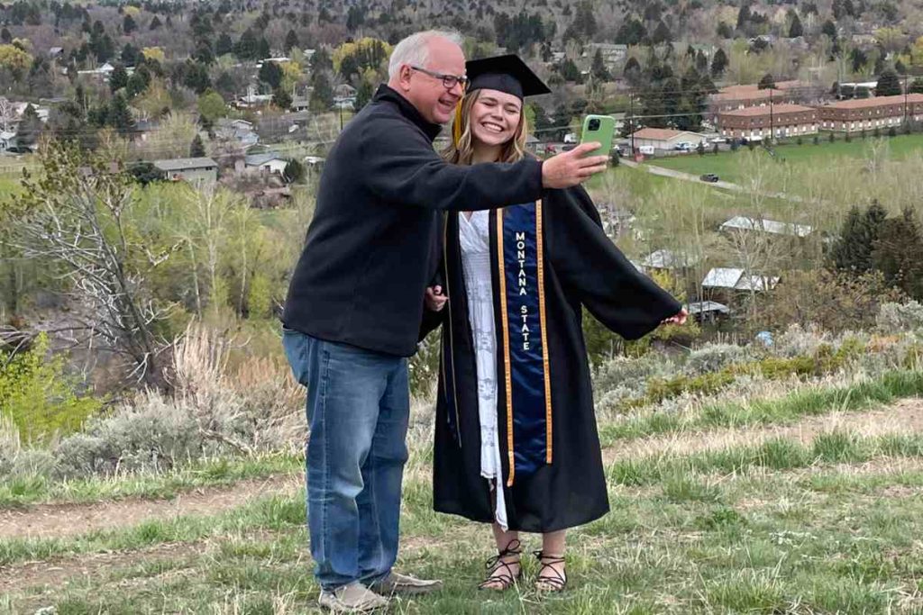 A picture of Tim Walz and his daughter, Hope Walz