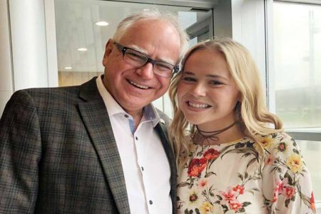 A picture of Tim Walz and Hope Walz