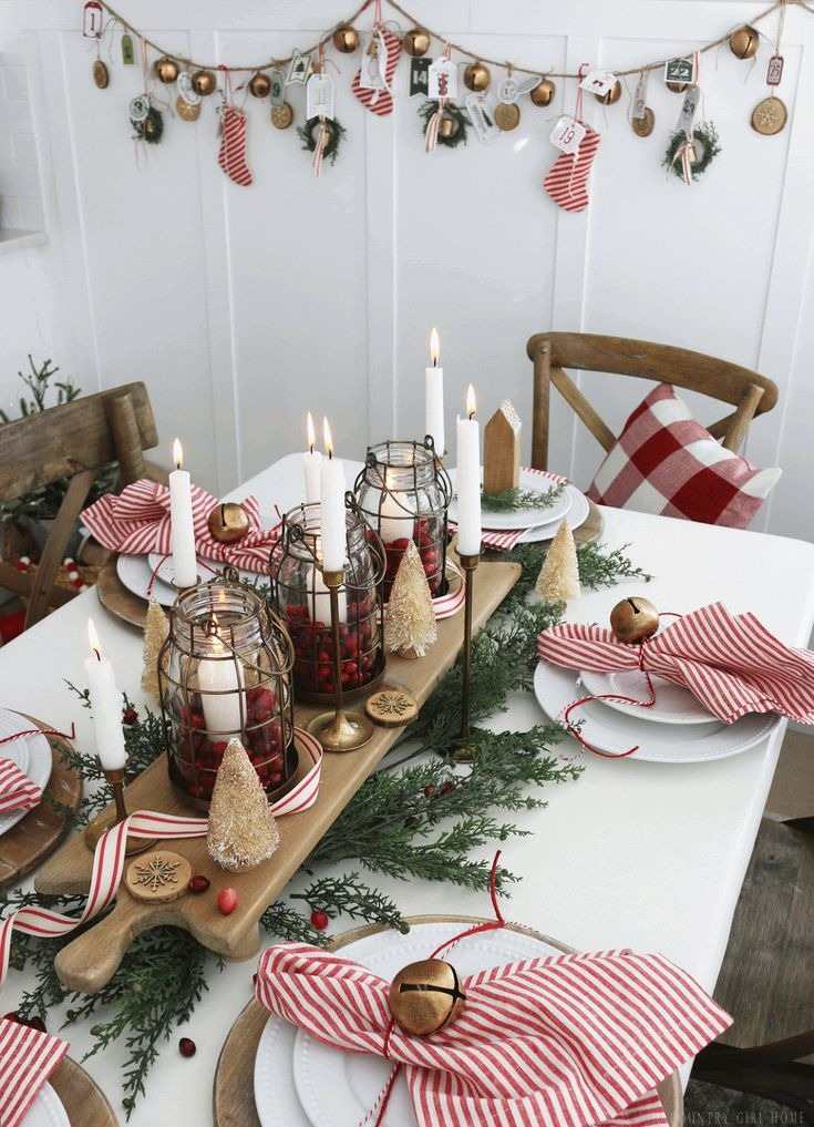 A table decorated with a centerpiece 