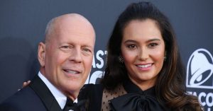 Bruce Willis and his wife on the red carpet