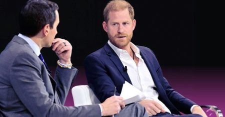 Harry discussing at the New York Times’ 2024 DealBook Summit