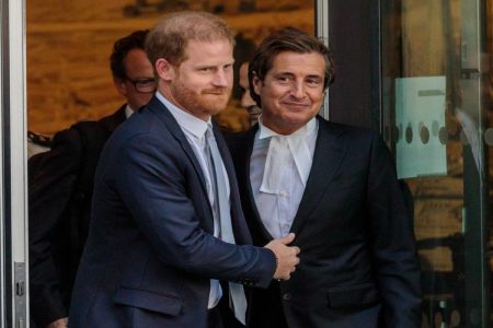 A Picture of a Lawyer and the Prince Harry at the Prince Harry and Sun Publishers Case