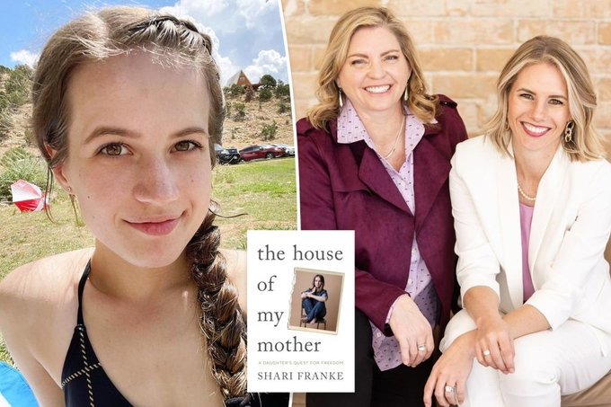 A collage of Shari's picture, a shot of the book she just released and a picture of her mom with Jodi