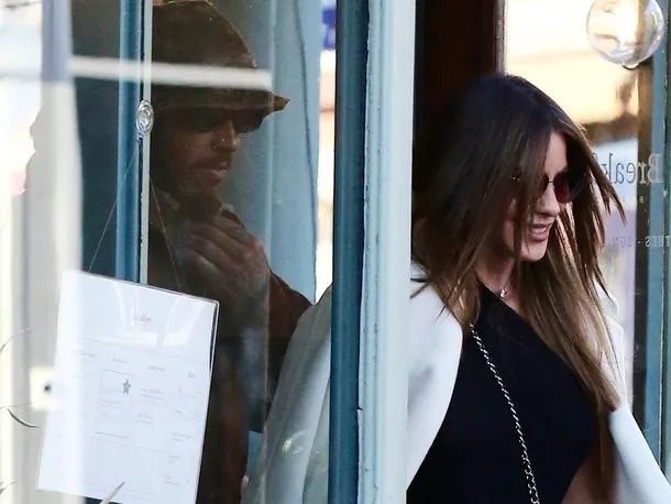 Sofia Vergara and Lewis Hamilton pictured together during a lunch date with friends