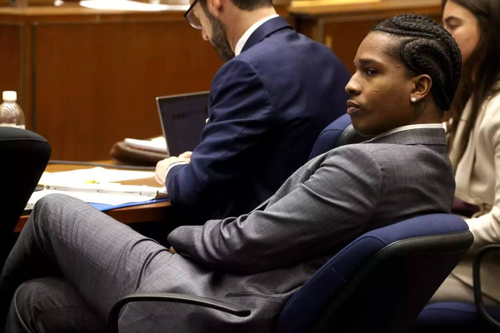 A picture of ASAP rocky at his trial