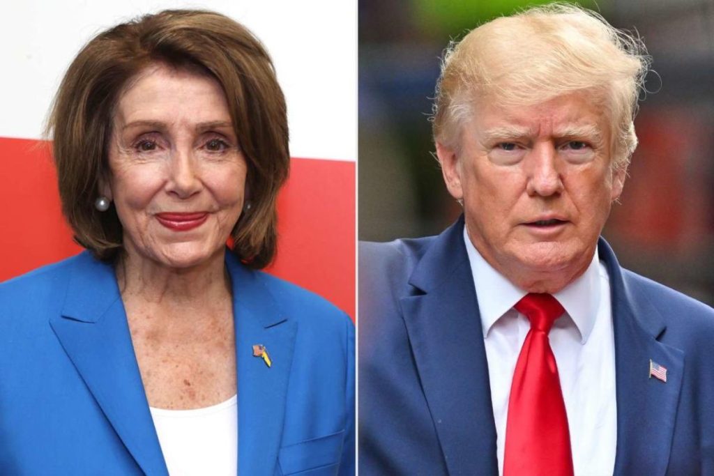 A collage of Nancy Pelosi and Donald Trump