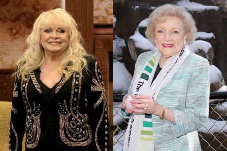 A collage of Sally Struthers and Betty White