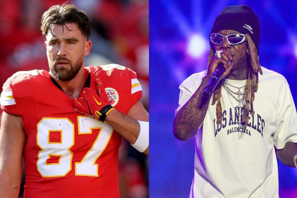 A picture of Travis Kelce and Lil Wayne