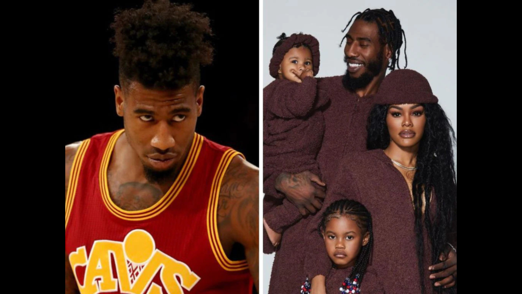 A picture of Iman Shumpert with his Ex-wife Teyana Tailor and two daughters Junie and Ruby Rose