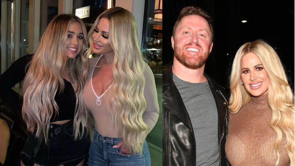 A collage photo of Ariana Zolciak and Kim Zolciak and Kroy Biermann