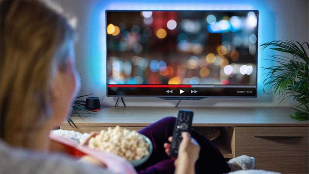 Woman watching TV