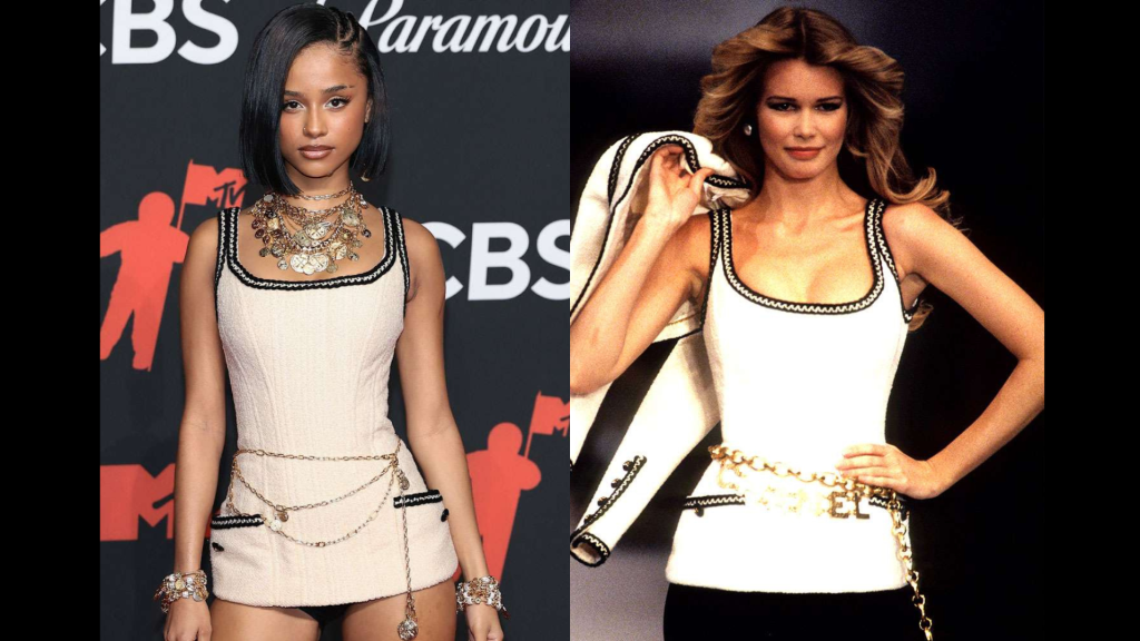 Tyla posing at the MTV VMAs Red carpet